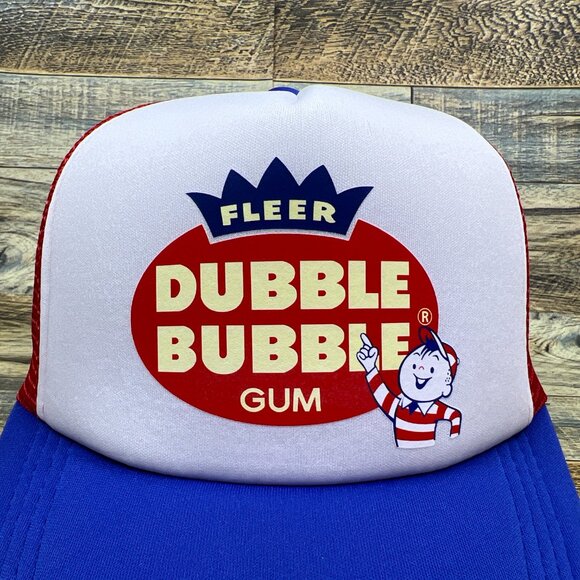 Dubble Bubble Mens Trucker Hat Red Snapback 1950s Logo Retro Baseball Cap - Picture 2 of 7
